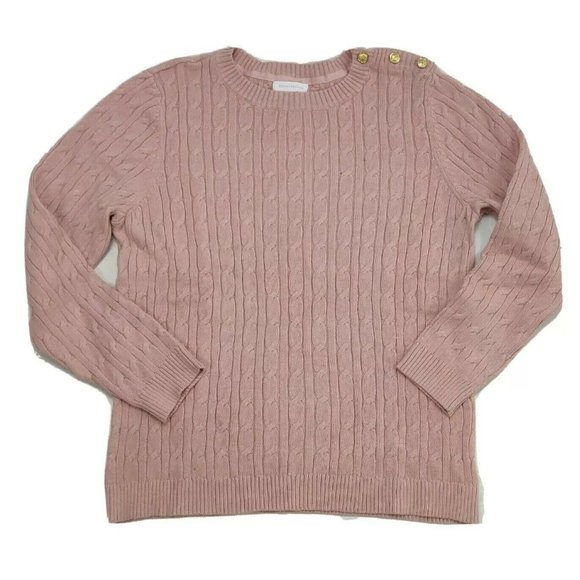 Charter Club Womens Sweater XL Pink Cable Knit - Picture 6 of 13